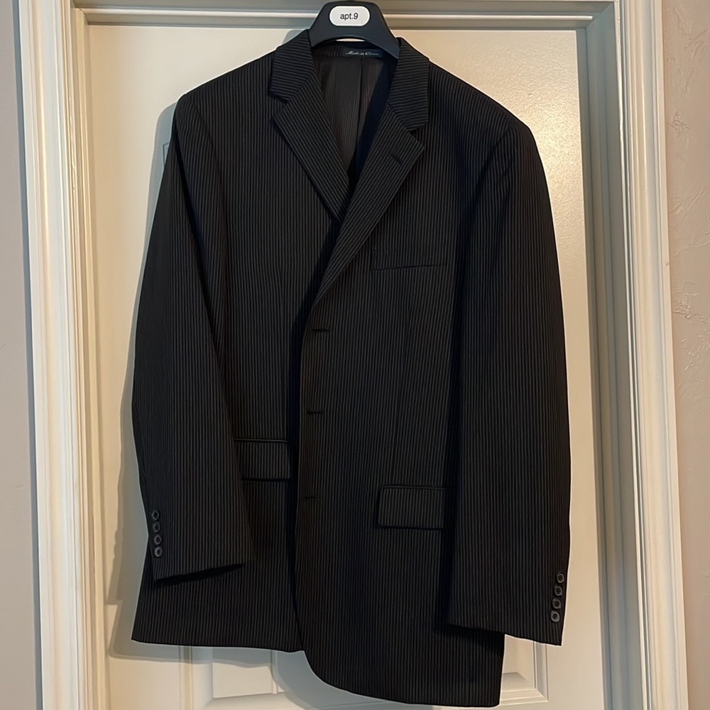Mens Apt Black Pin Stripe Jacket